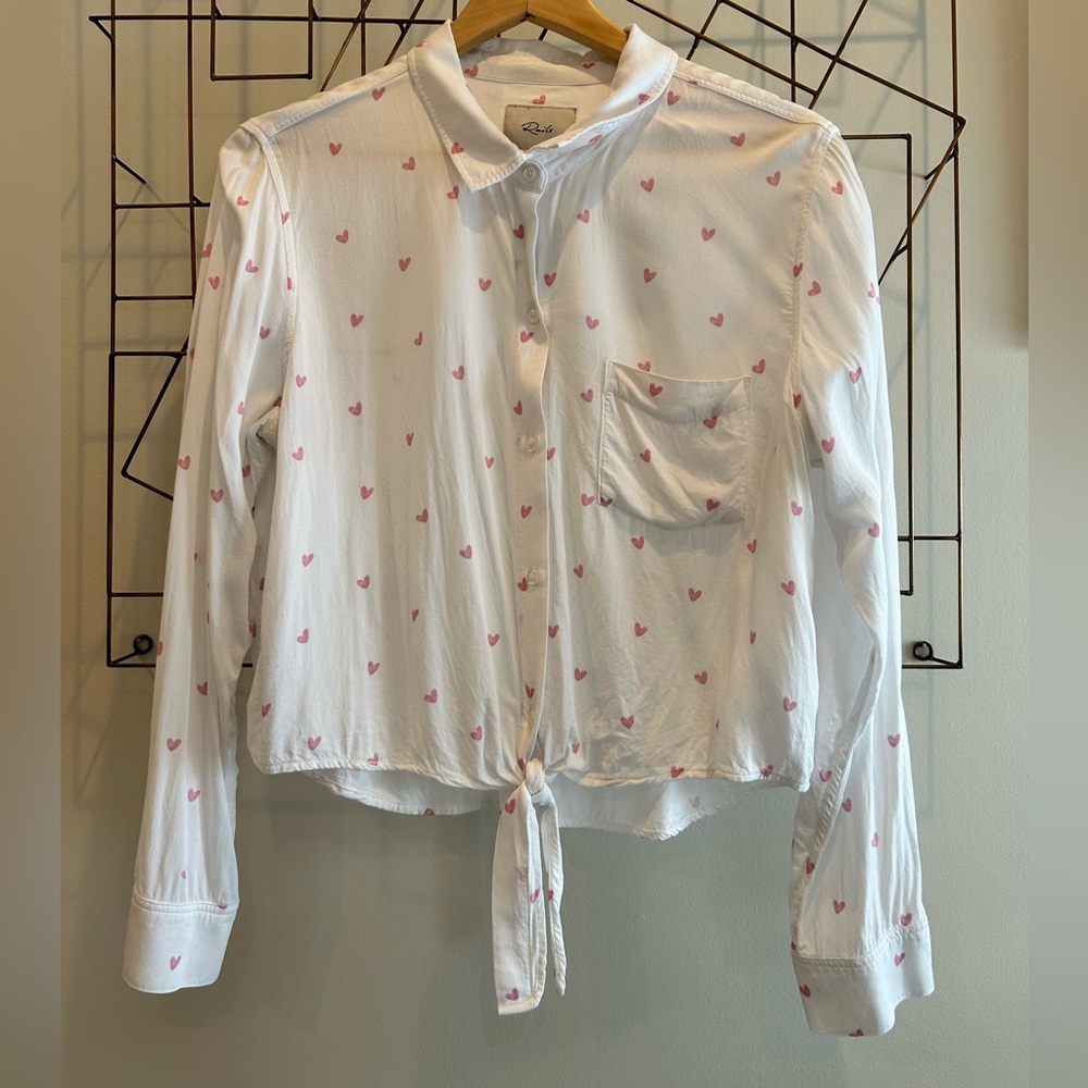 Rails Tie Waist Button-down Top Size L